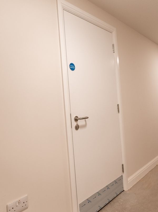 Certified fire doors fitted in commercial building