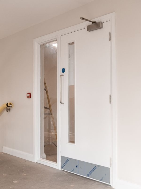 Fire door installation work completed on site